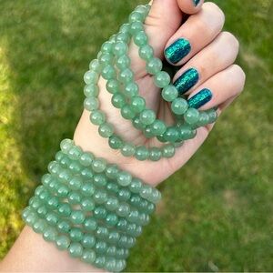 Green Aventurine Beaded 8mm elastic Stretch Bracelet - priced per bracelet